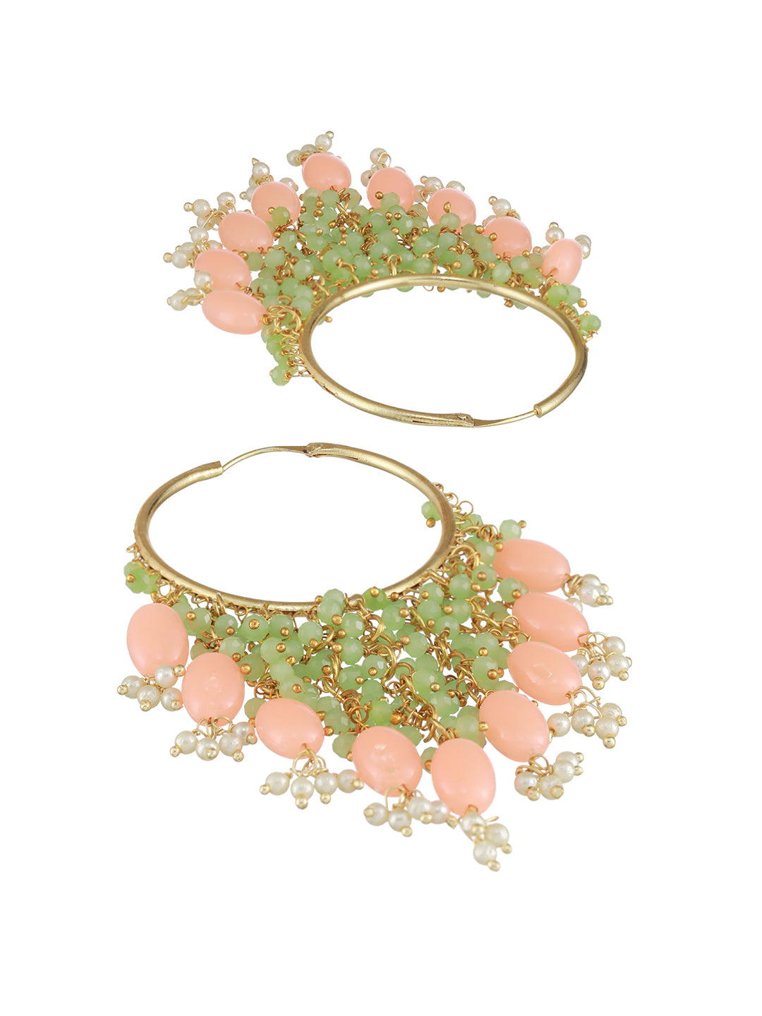 Peach & Green Classic Hoop Earrings - Jazzandsizzle