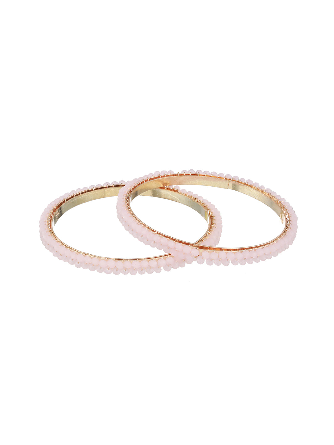 Set of 2 Gold-Plated Crystal Beaded Bangles - Jazzandsizzle