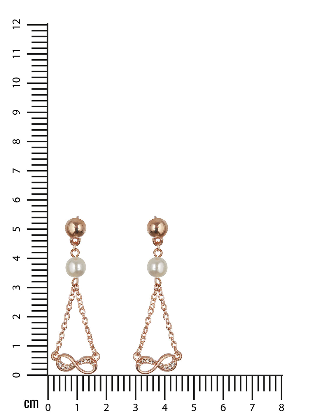 Rosegold Plated CZ & Pearl Studded Eveil Eye Drop Earrings - Jazzandsizzle