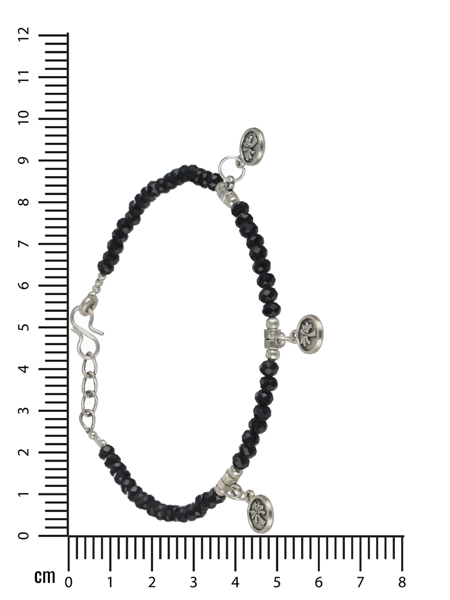 Set Of 2 Silver-Plated Beaded Anklets - Jazzandsizzle