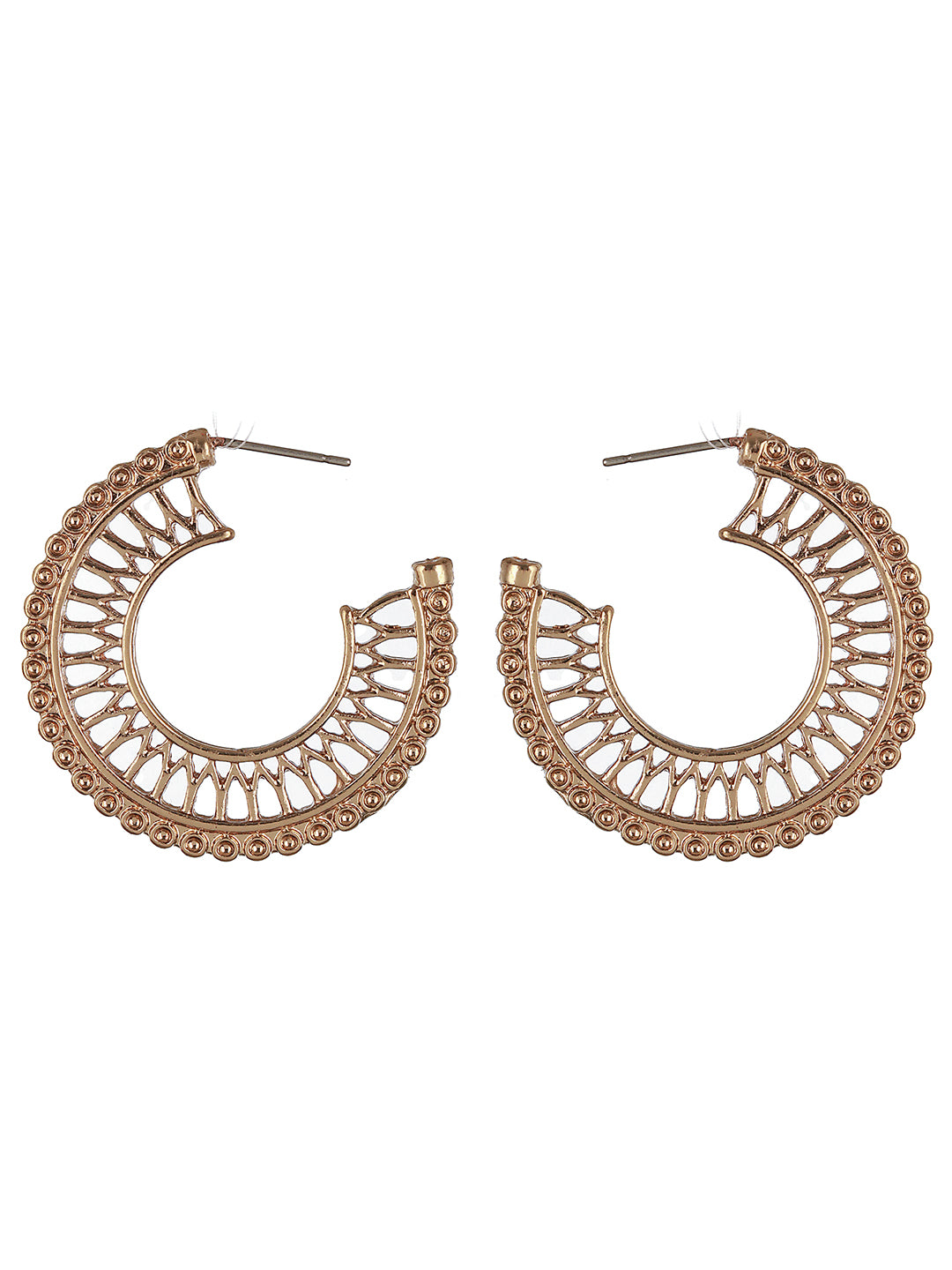 Set of 2 Gold-Toned Half Hoop Earrings - Jazzandsizzle