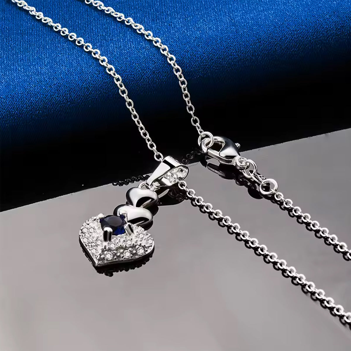 Jazz And Sizzle Sterling Romantic Heart Pendant Necklace for Women