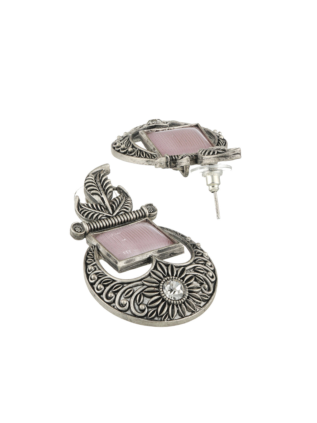 Pink Silver Plating Contemporary Studs Earrings - Jazzandsizzle