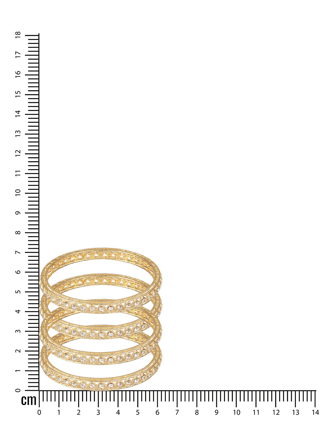 Set Of 4 Gold-Plated Peal Beaded Bangles