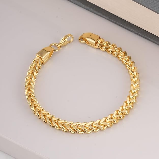 Jazz And Sizzle Men’s Gold Plated Link Chain Bracelet
