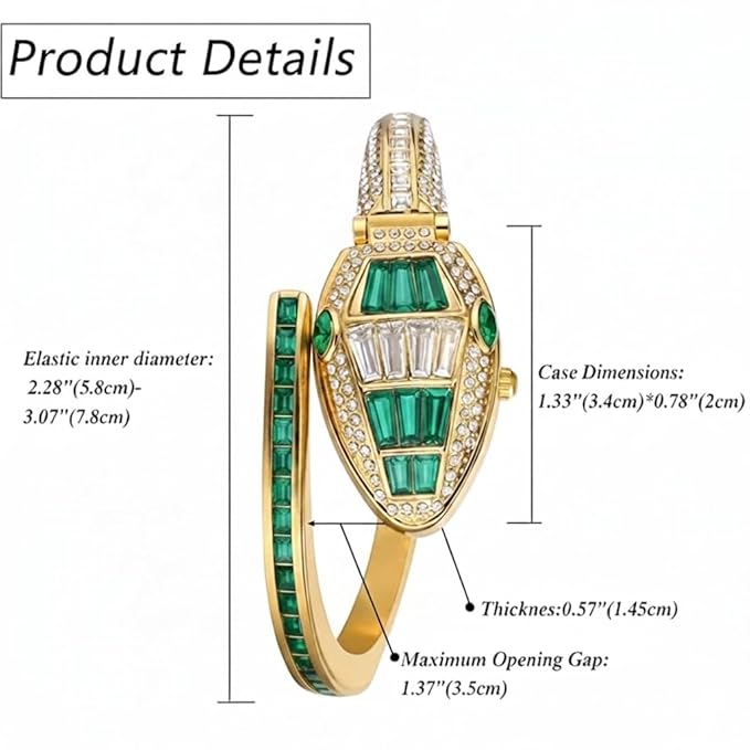 Emerald Grace Stainless Steel Bracelet Watch | Anit Tarnish