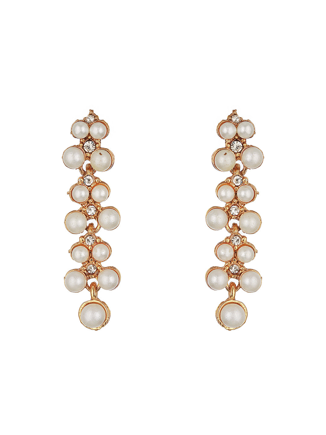 Gold-Plated Stone-Studded & Pearl Beaded Jewellery Set - Jazzandsizzle