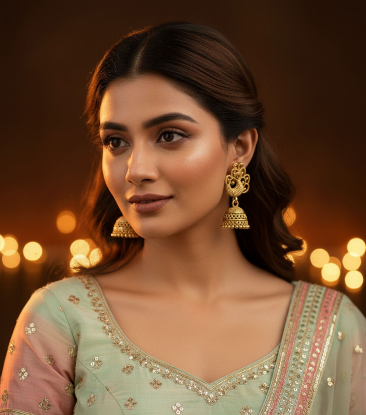 Jazz And Sizzle Set of 2  Oxidized Silver & Gold Plated Peacock Shaped Jhumka Drop Earrings