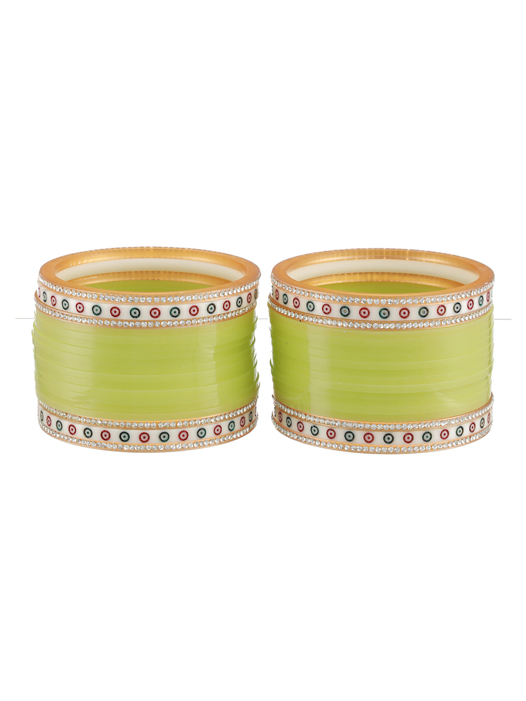 Set Of 36 Lime Green Chuda Set