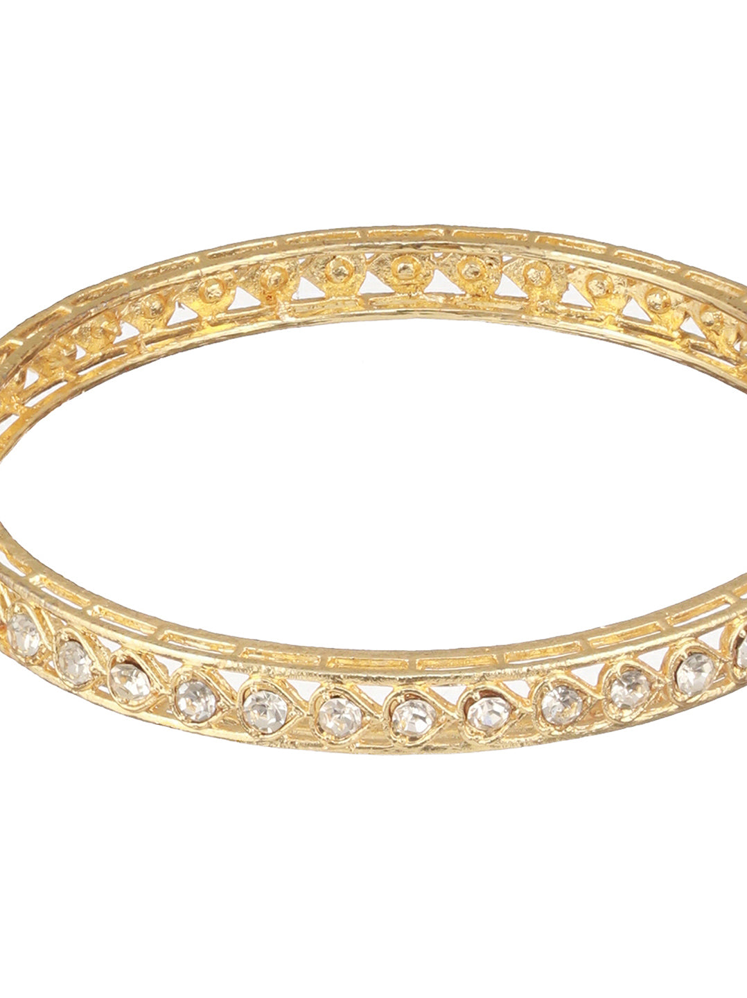 Set Of 4 Gold-Plated Peal Beaded Bangles