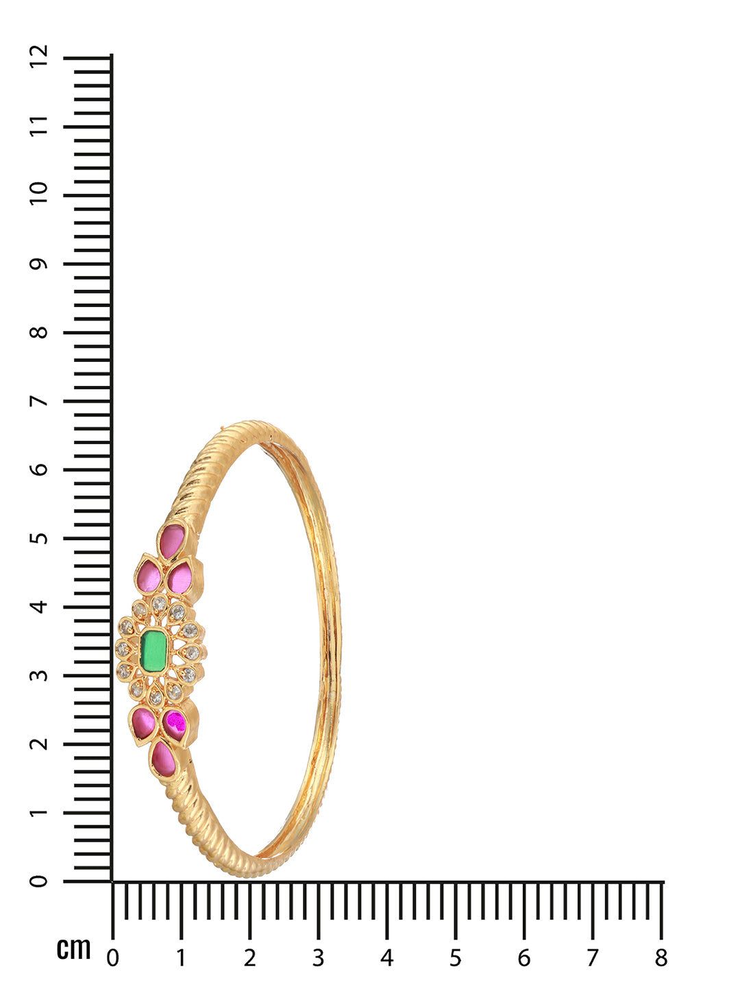 Set Of 2 24CT Gold-Plated Stone-Studded Bangles - Jazzandsizzle