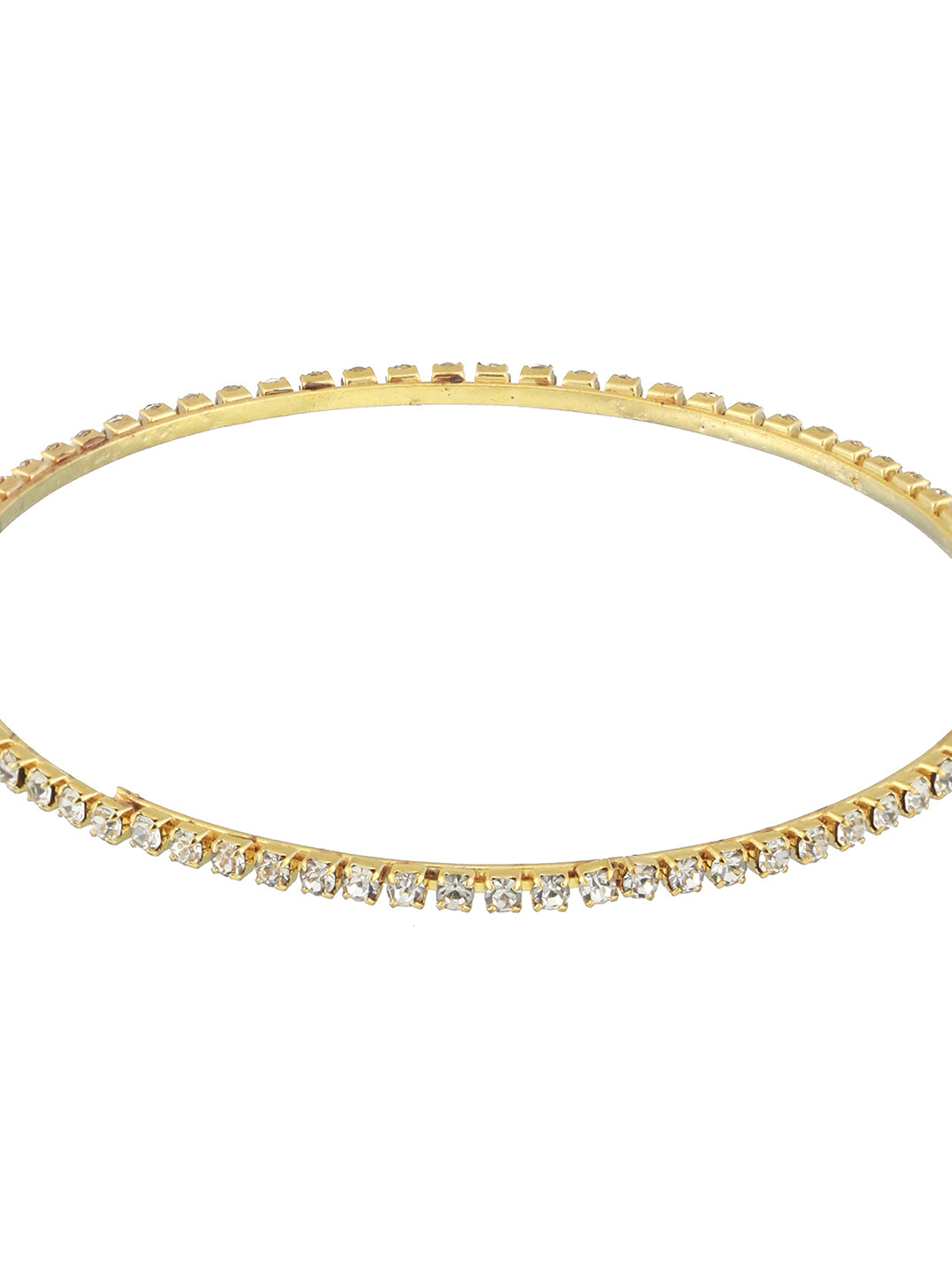 Set Of 12 Gold-Plated CZ-Studded Bangles - Jazzandsizzle