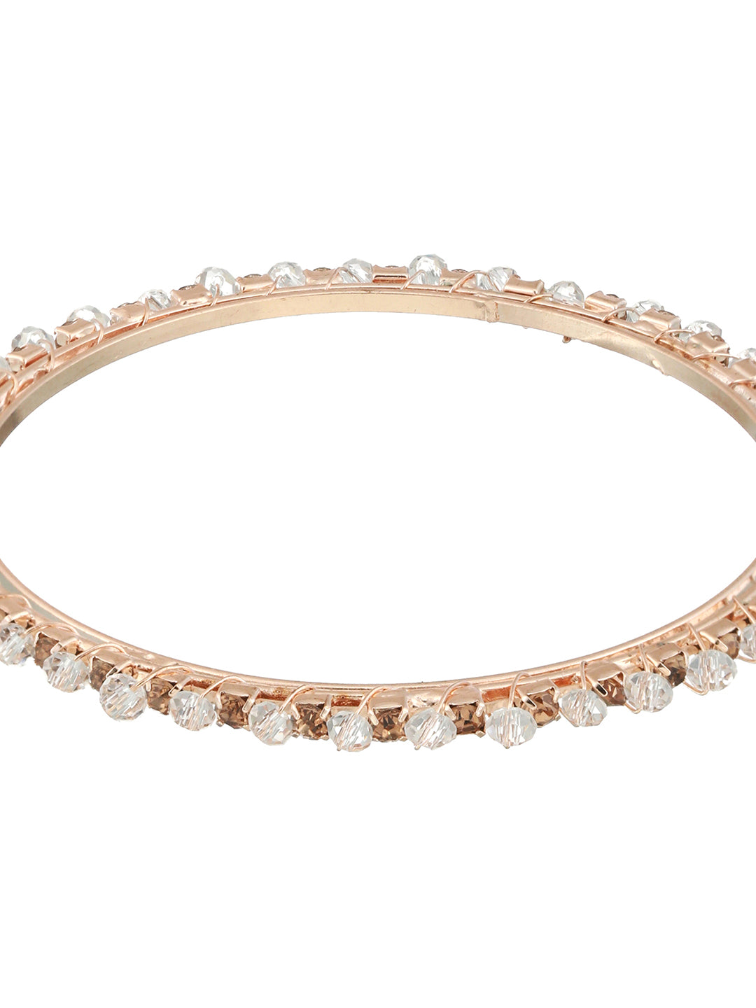 Set of 4 Rose Gold-Plated Crystal Studded Bangles - Jazzandsizzle