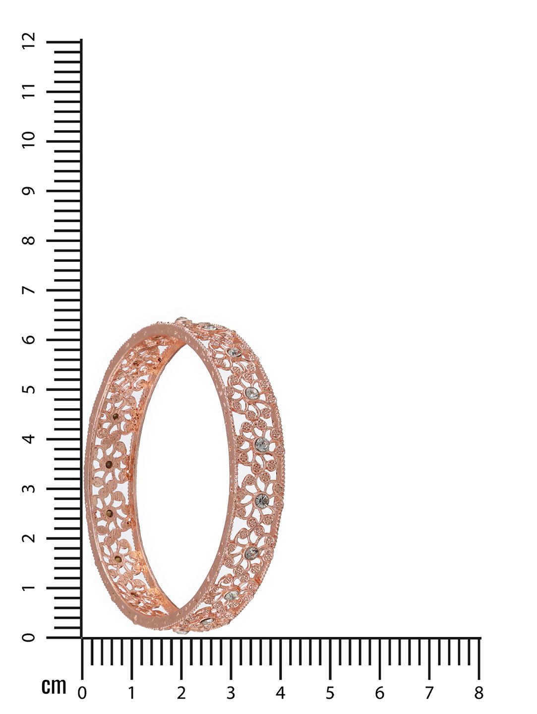 Jazz And Sizzle Set of 2 Rose Gold-Plated Cubic Zirconia Studded Bangles - Jazzandsizzle