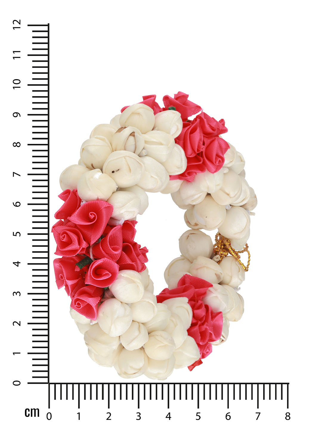 Women Pink Rose & White Mogra Artificial Flower Gajra Floral Hair Bun - Jazzandsizzle