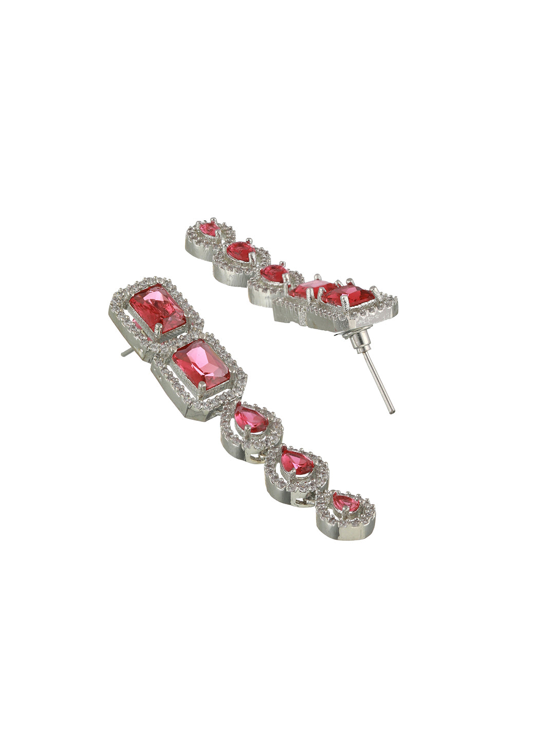 Silver-Plated CZ Stone-Studded Jewellery Set - Jazzandsizzle