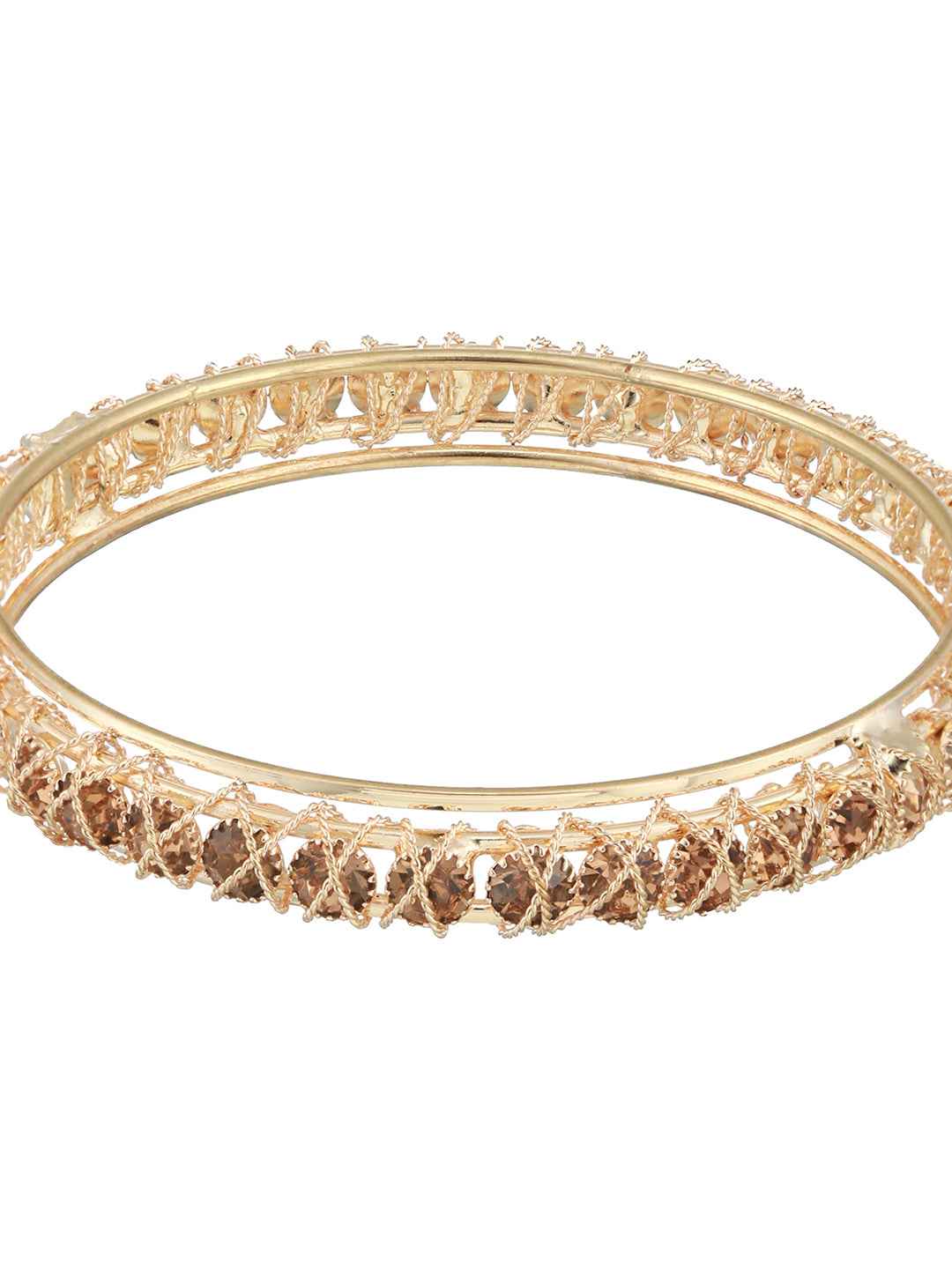 Set Of 4 Gold-Plated Crystal Studded Bangles - Jazzandsizzle