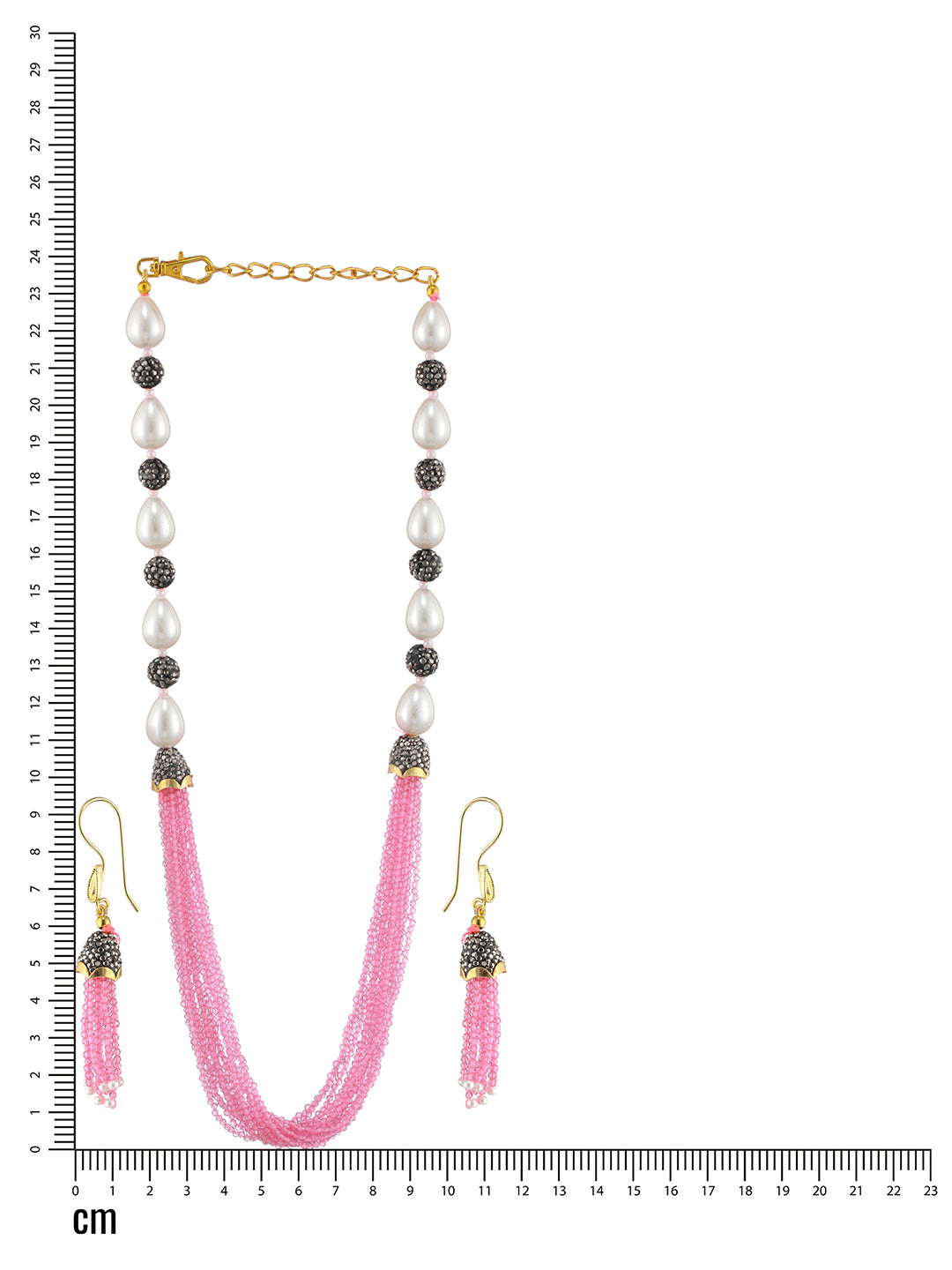 Gold-Plated Beaded Necklace and Earrings