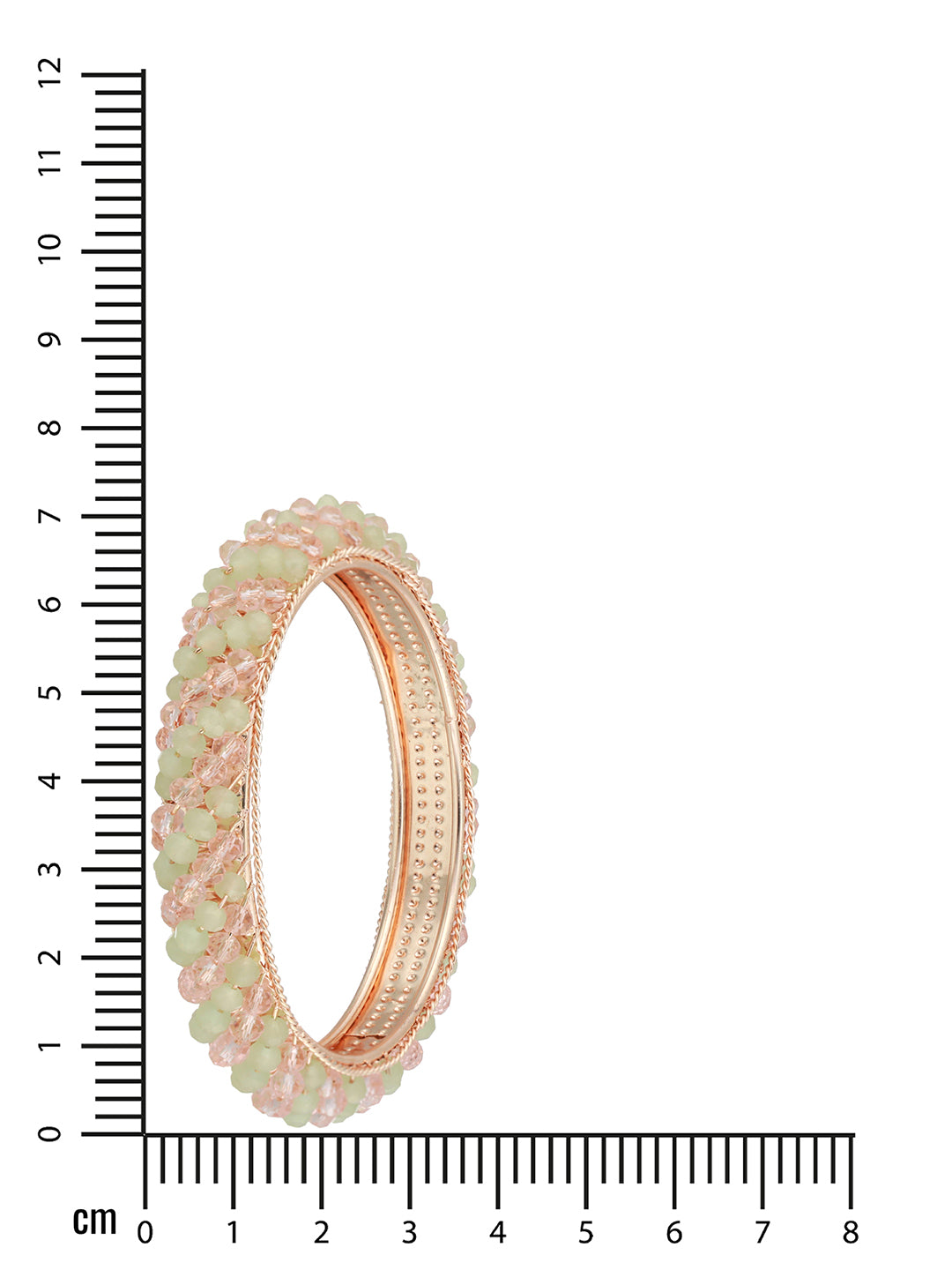 Set Of 2 Rose Gold Plated Crystal-Beaded Bangles - Jazzandsizzle