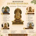 Gold Plated Jai Shree Shyam Idol | Home, Car & Office Spiritual Decor