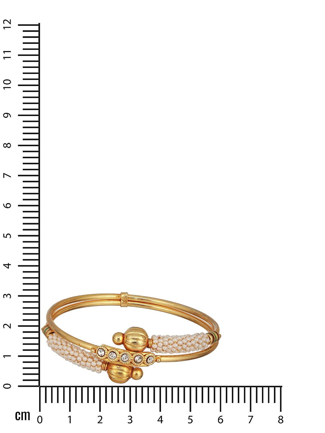 Jazz And Sizzle Set Of 2 Gold-Plated Red Pearl Beaded Handcrafted Bangles