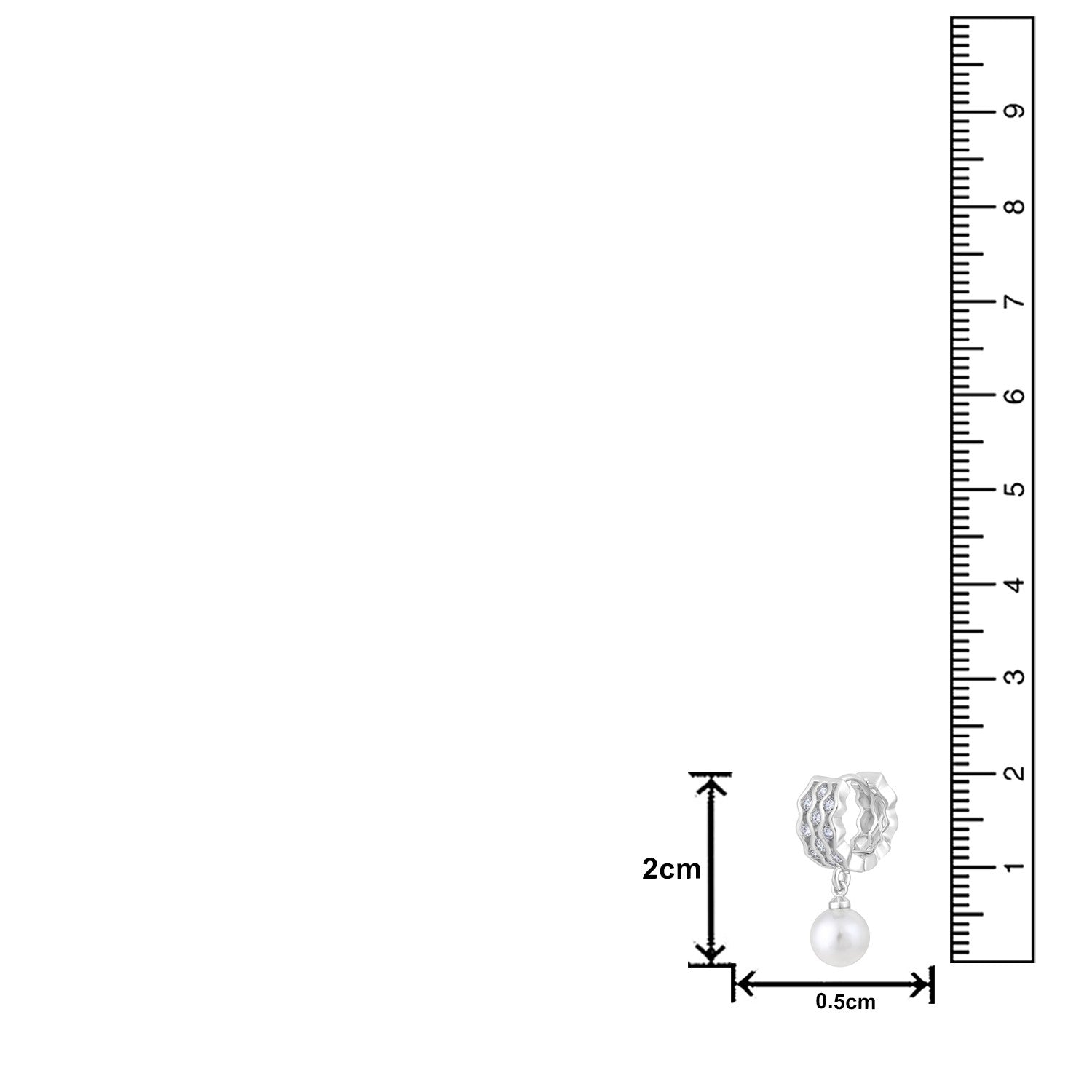 Jazz And Sizzle Silver Plated Pearl Beaded Contemporary Hoop Earrings