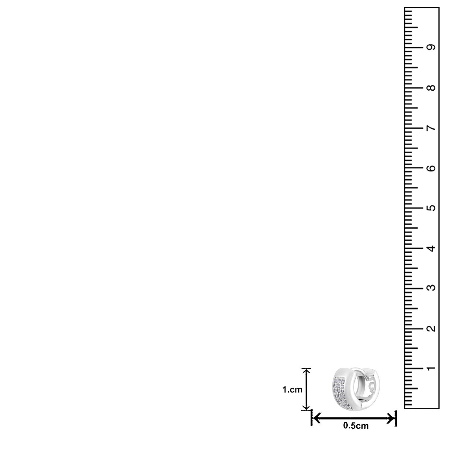 Jazz And Sizzle Silver-Plated American Diamond Studded Circular Half Hoop Earrings