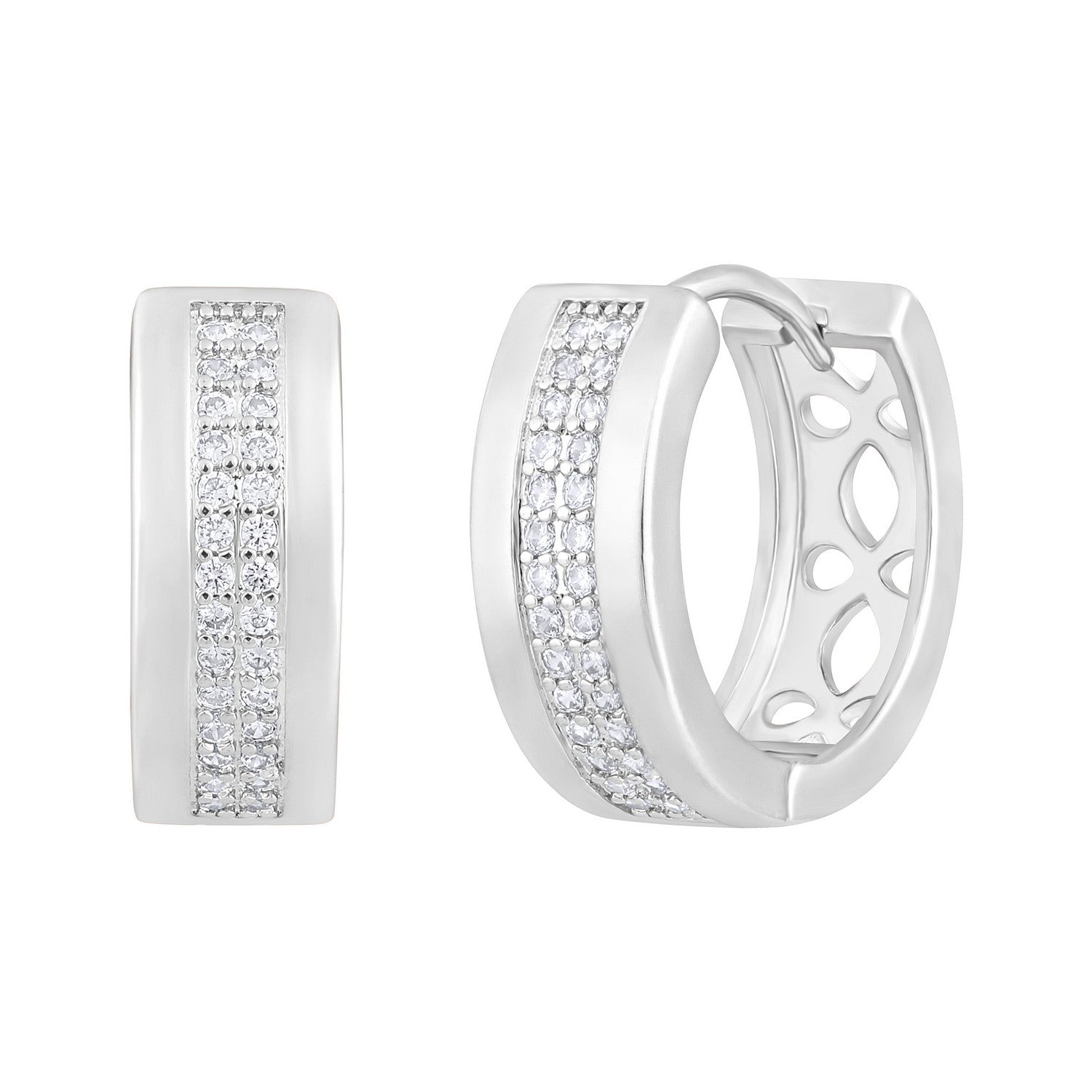 Jazz And Sizzle Silver Plated Hoop Earrings