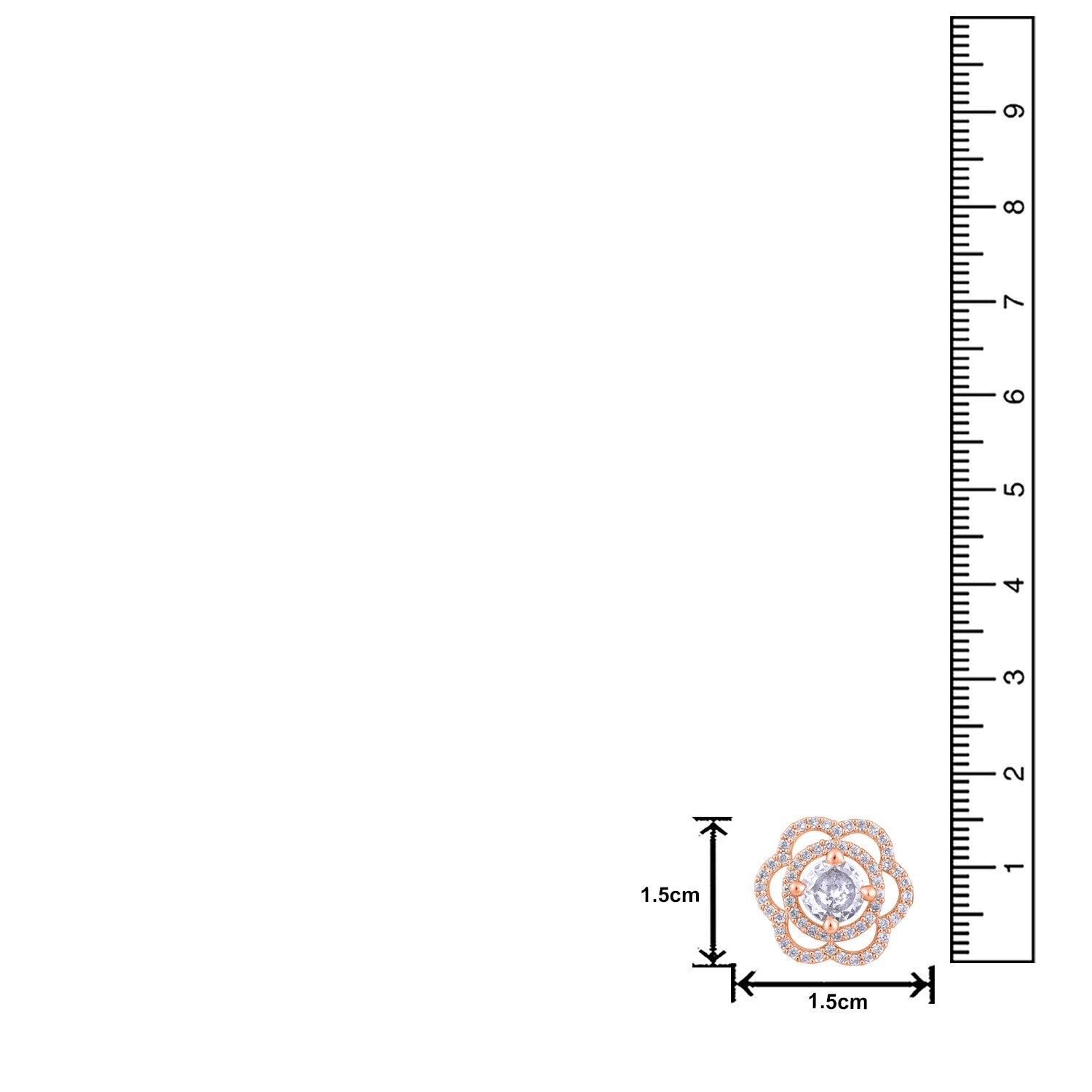 Jazz And Sizzle Rose Gold-Plated Floral Studs Earrings