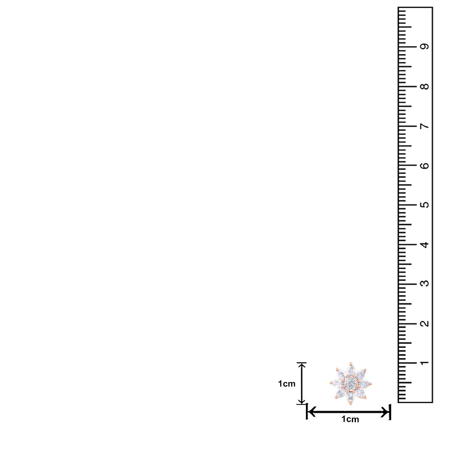 Jazz And Sizzle Rose Gold-Plated CZ-Studded Floral Studs