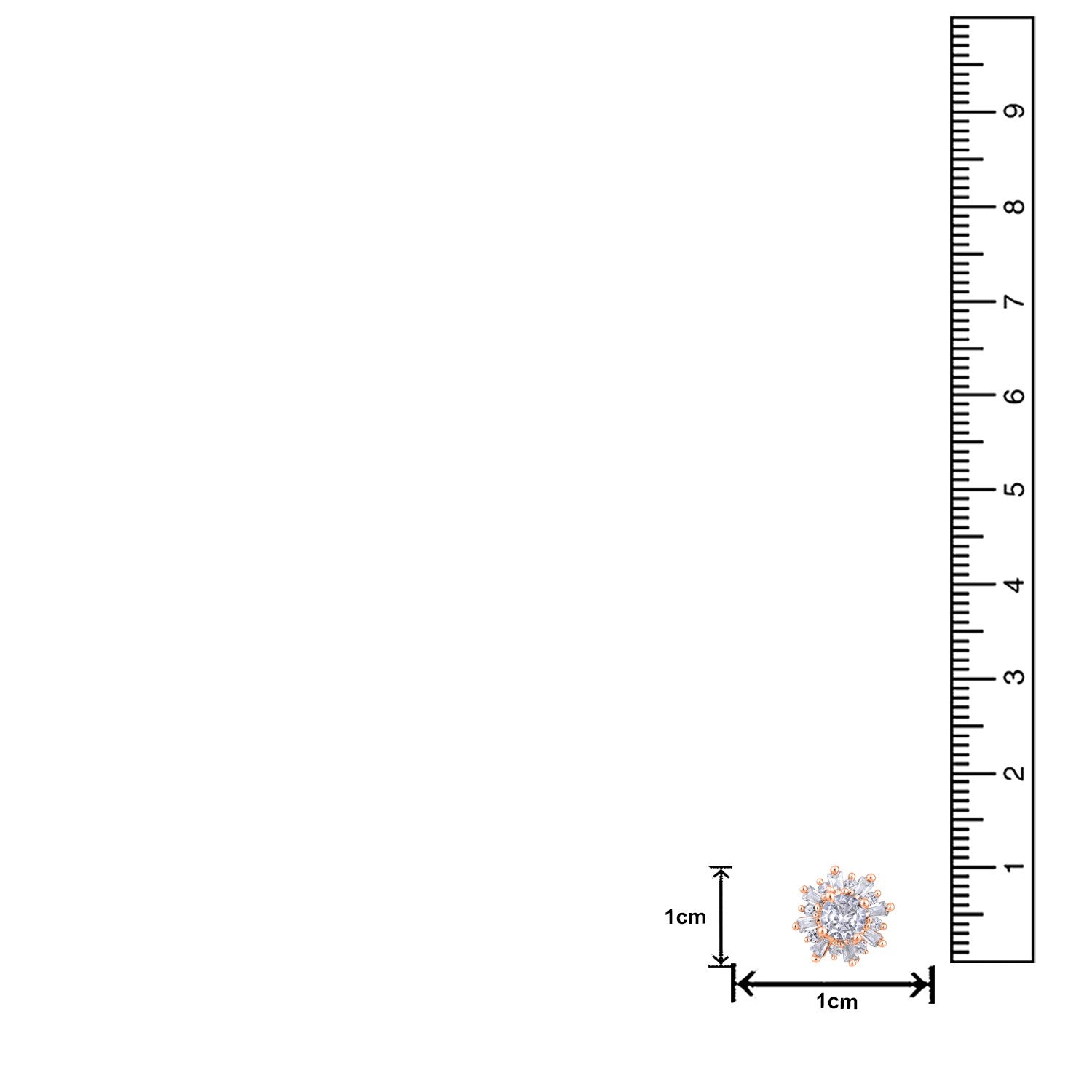 Jazz And Sizzle Rose Gold-Plated American Diamond Studded Floral Stud Earrings