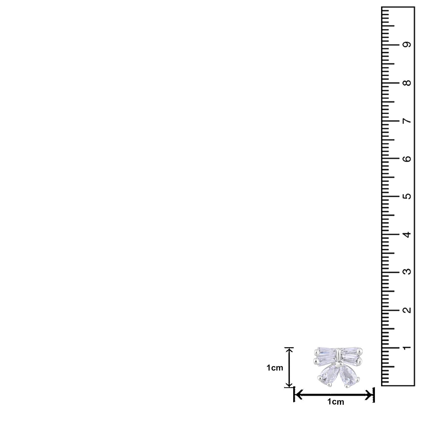 Jazz And Sizzle Silver Plated American Diamond Studded Bow Shaped Contemporary Studs