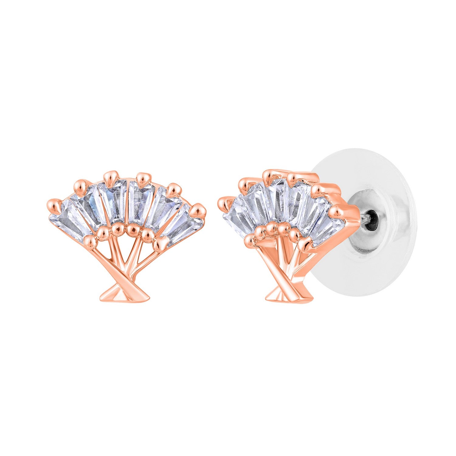 Jazz And Sizzle Rose Gold-Plated Handcrafted Contemporary Stud Earrings