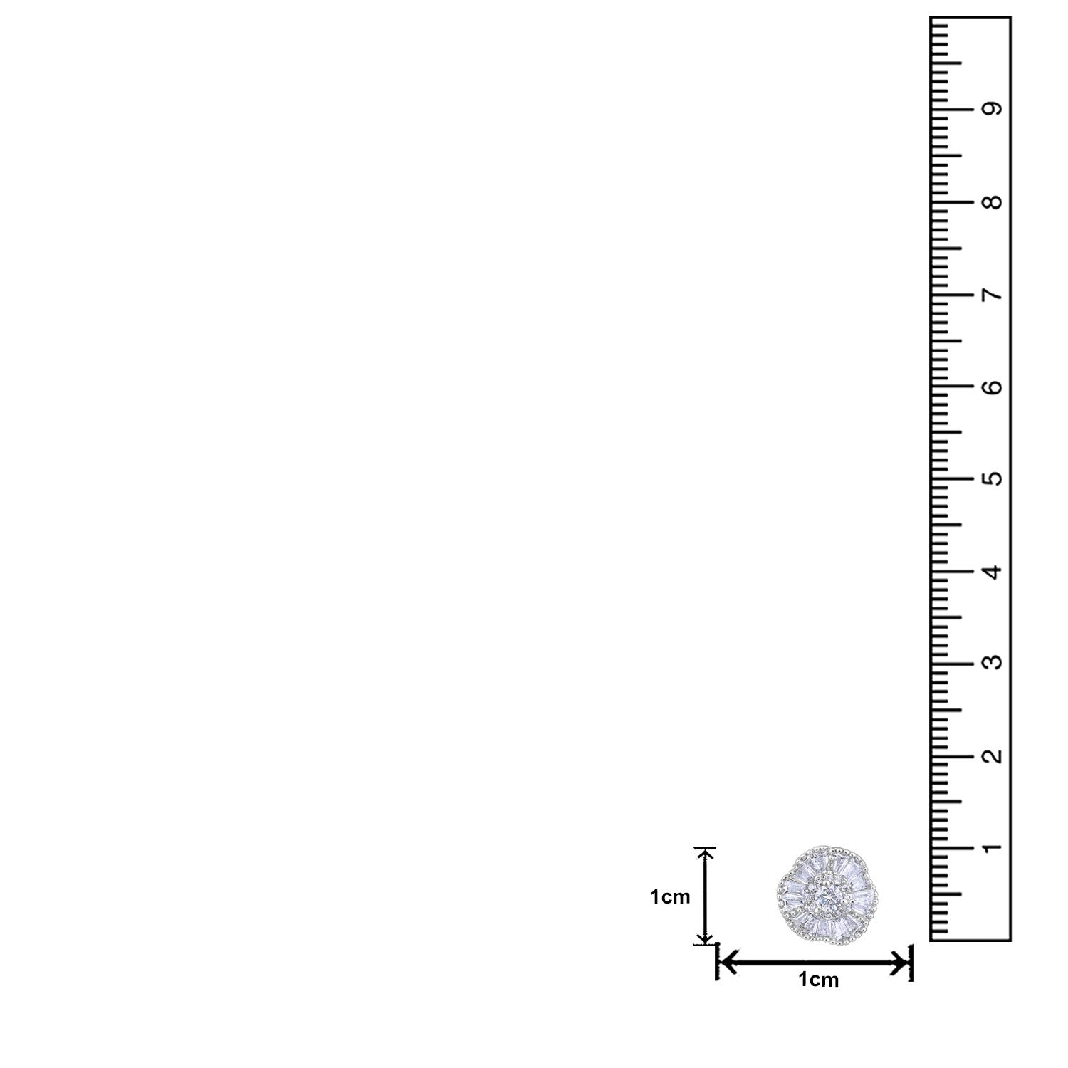 Jazz And Sizzle Silver-Plated American Diamond Studded Floral Stud Earrings