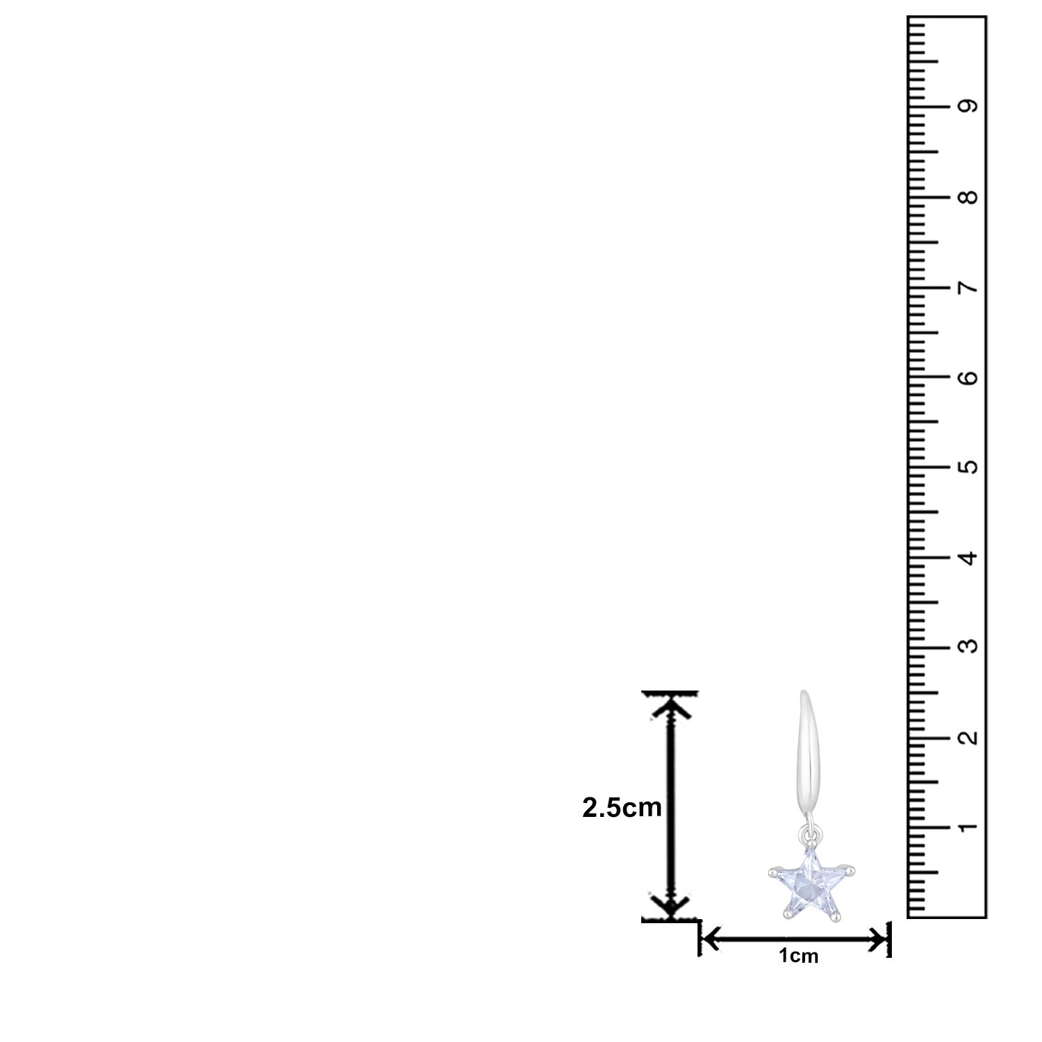 Jazz And Sizzle Rhodium Plated Star Shaped Drop Earrings