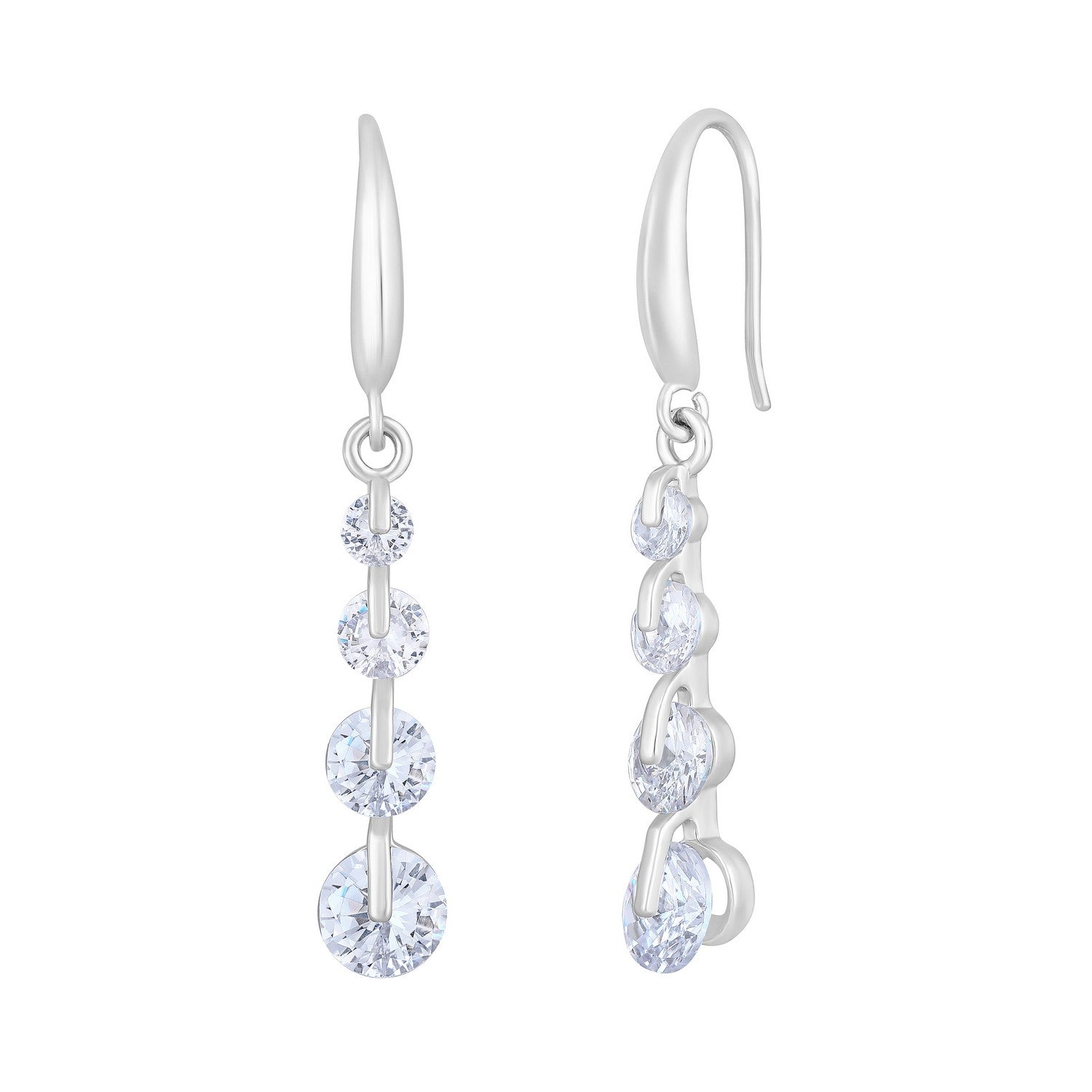 Jazz And Sizzle Rhodium-Plated Circular Drop Earrings