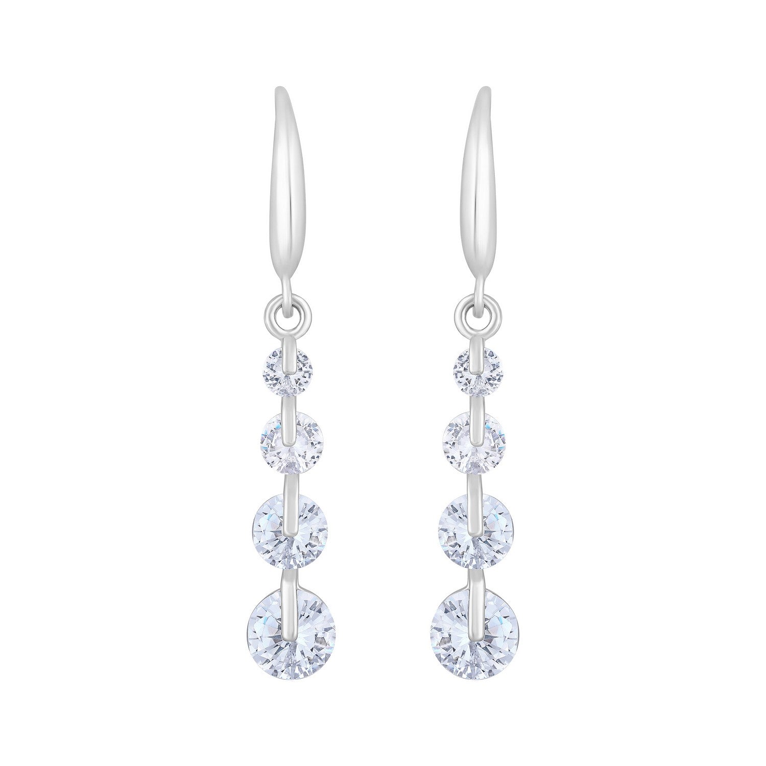 Jazz And Sizzle Rhodium-Plated Circular Drop Earrings