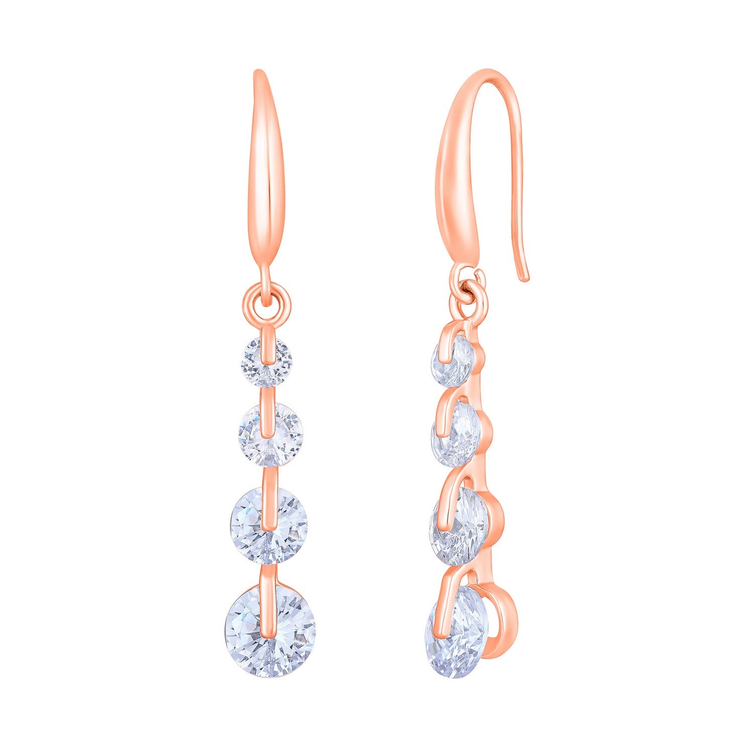 Jazz And Sizzle Rose Gold-Plated Circular Drop Earrings