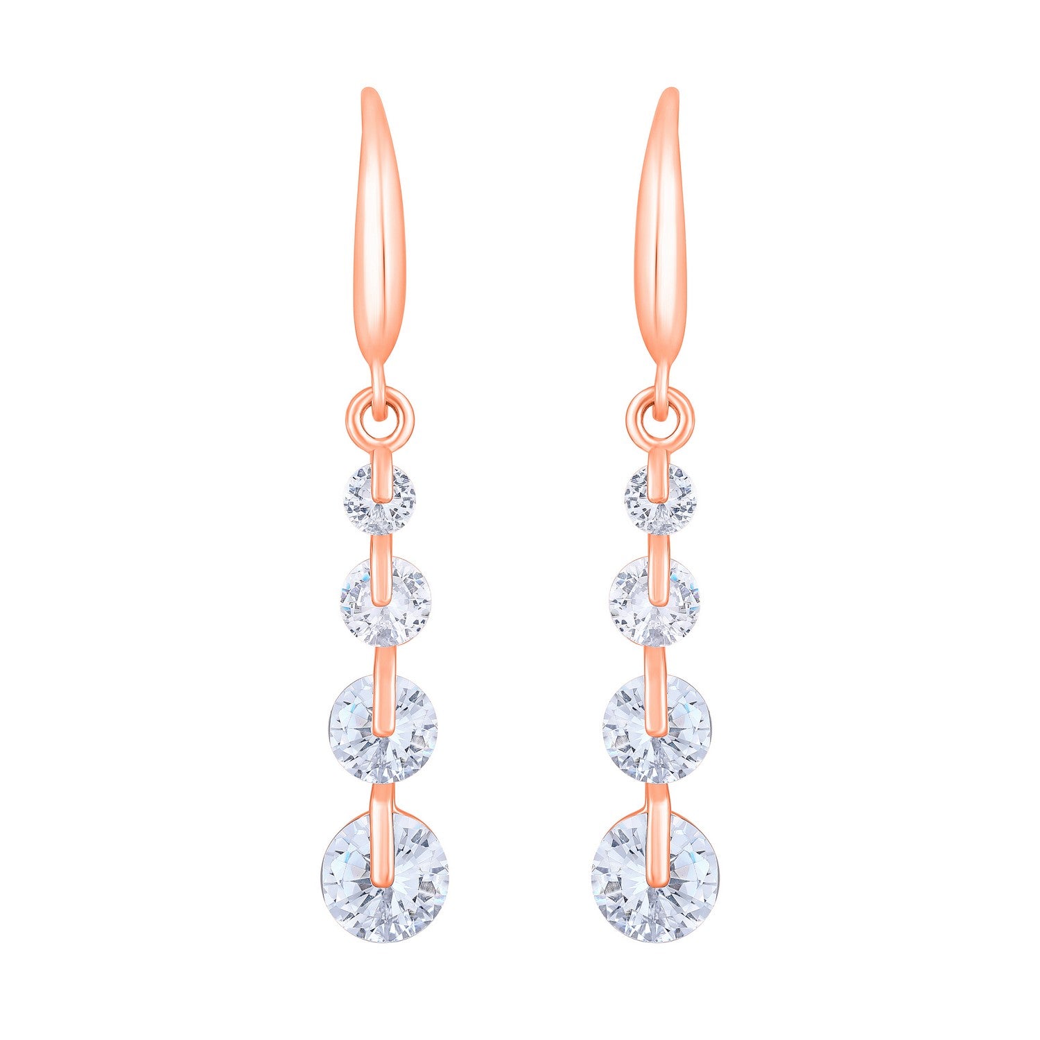 Jazz And Sizzle Rose Gold-Plated Circular Drop Earrings