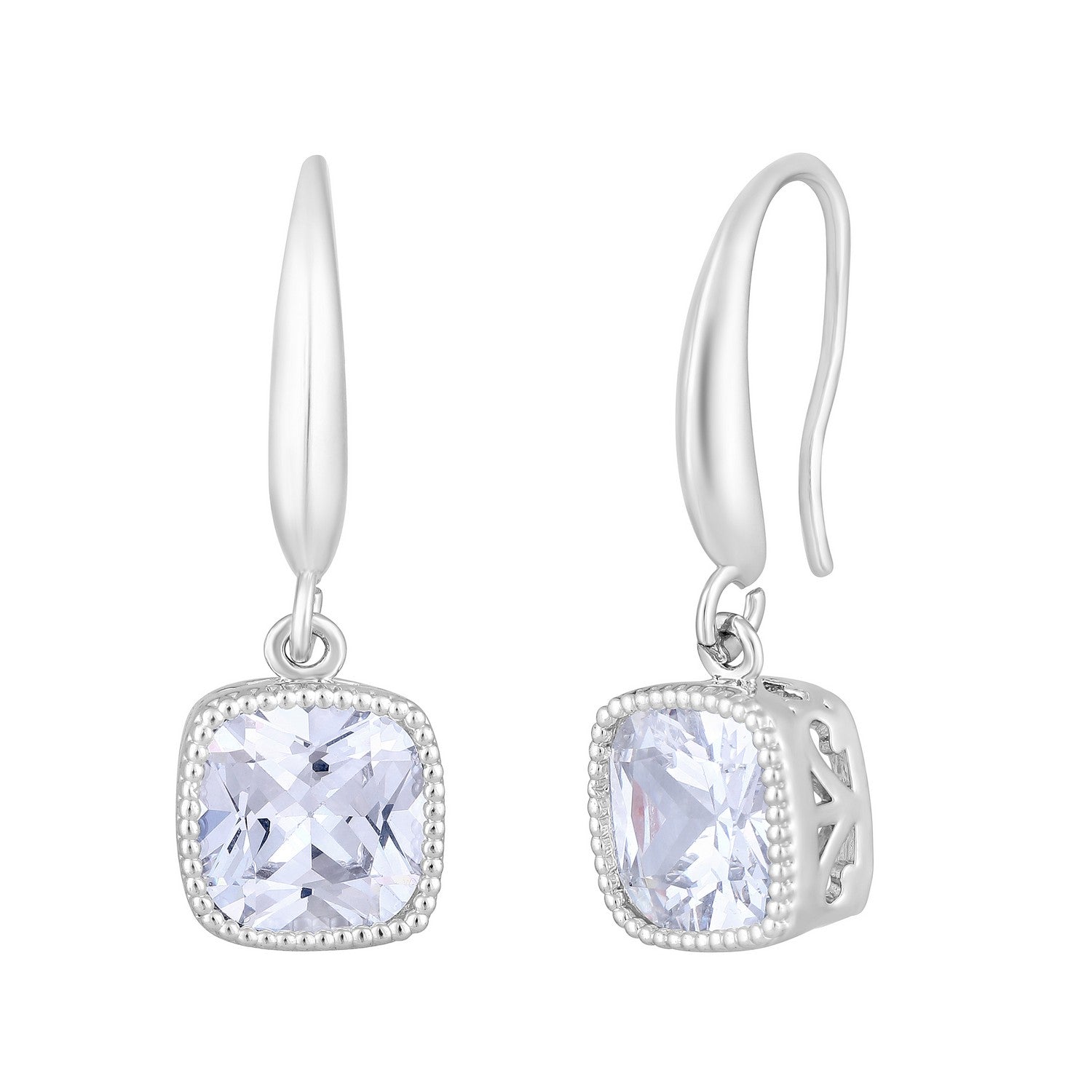 Jazz And Sizzle Rhodium Plated Star Shaped Drop Earrings