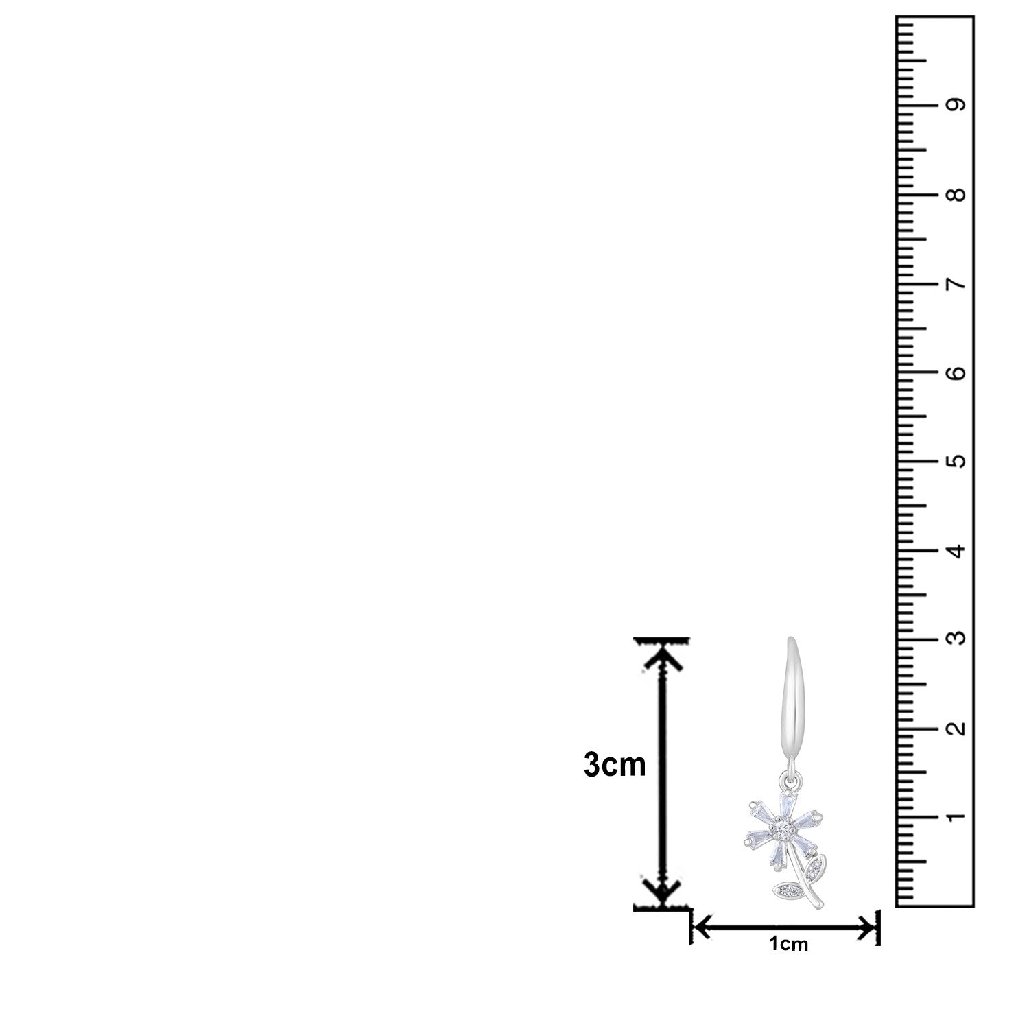 Jazz And Sizzle Rhodium Plated Floral Shaped Drop Earrings