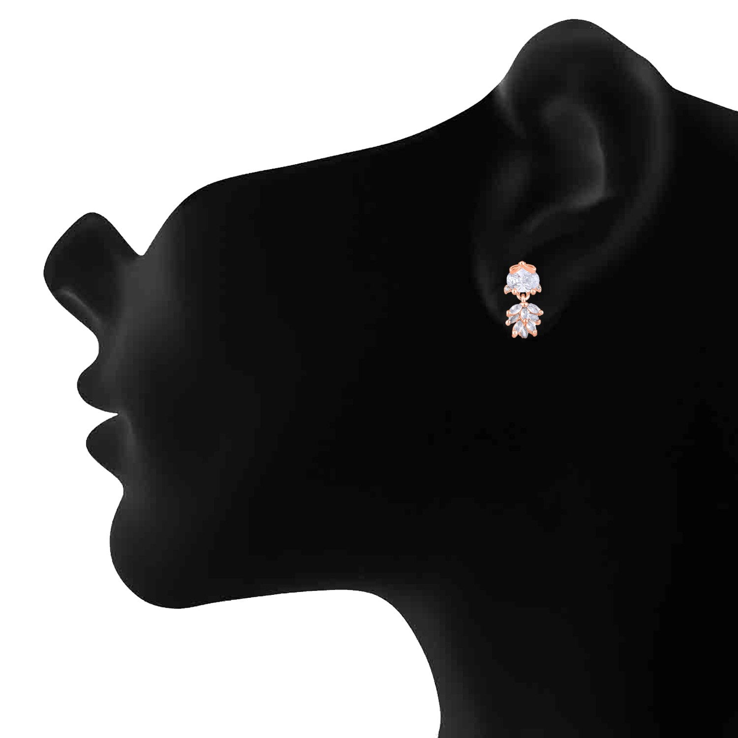 Jazz And Sizzle Rose Gold-Plated Floral Shaped Drop Earrings
