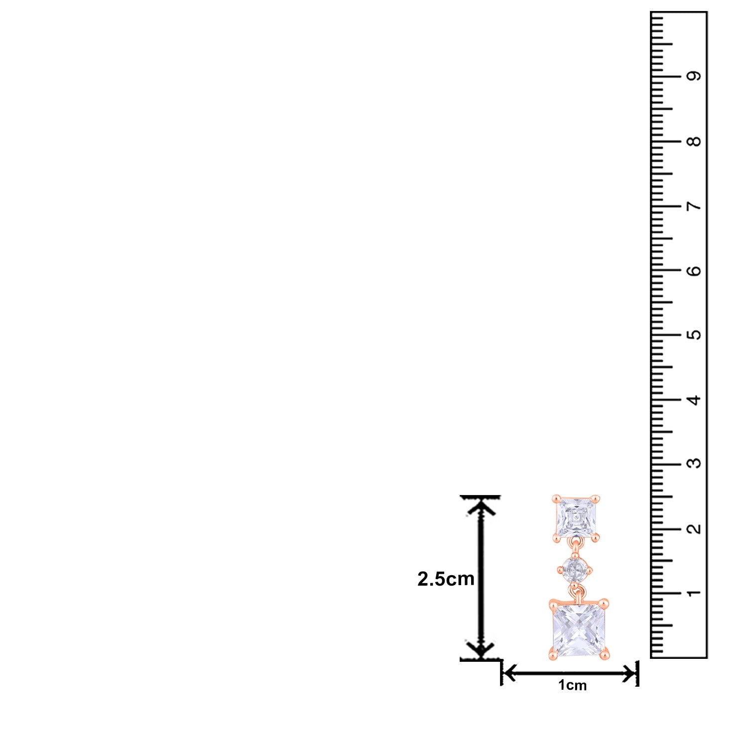 Jazz And Sizzle Rose Gold-Plated Square Shaped Drop Earrings