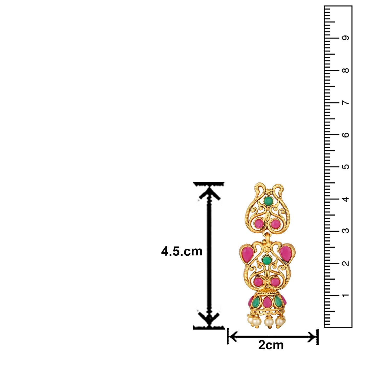 Jazz And Sizzle 22K Gold-Plated Ruby Kundan & Stone Studded Necklace Set with Pearl Beads