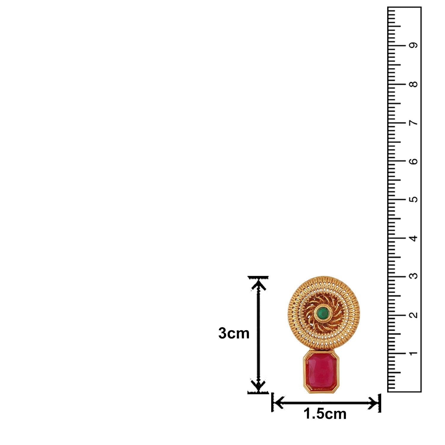 Jazz And Sizzle Gold-Plated Kundan-Studded Ruby & Green Stone Studded Necklace & Earrings Set (Copy)