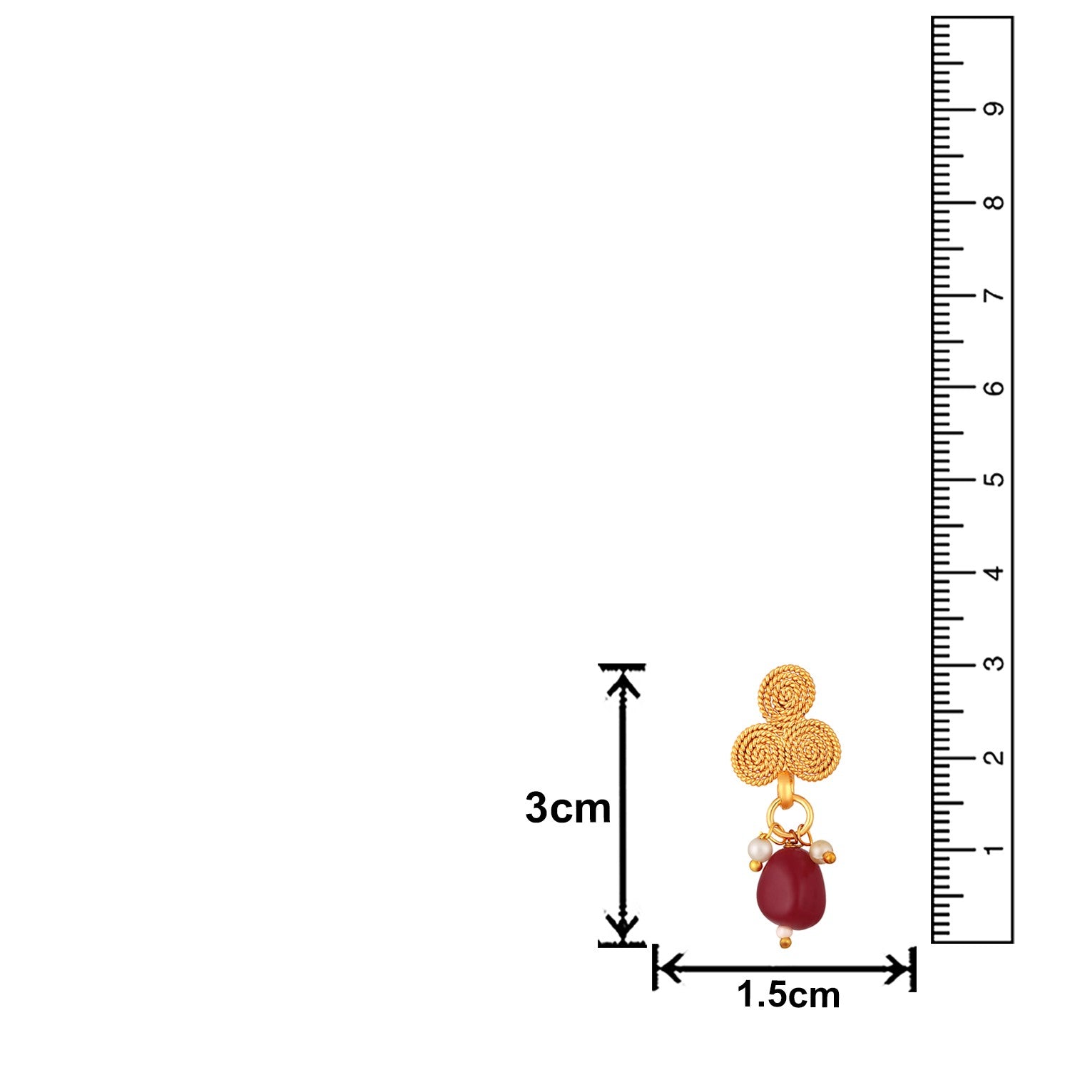 Jazz And Sizzle Gold-Plated Red Stone Studded- Spiral Necklace Set