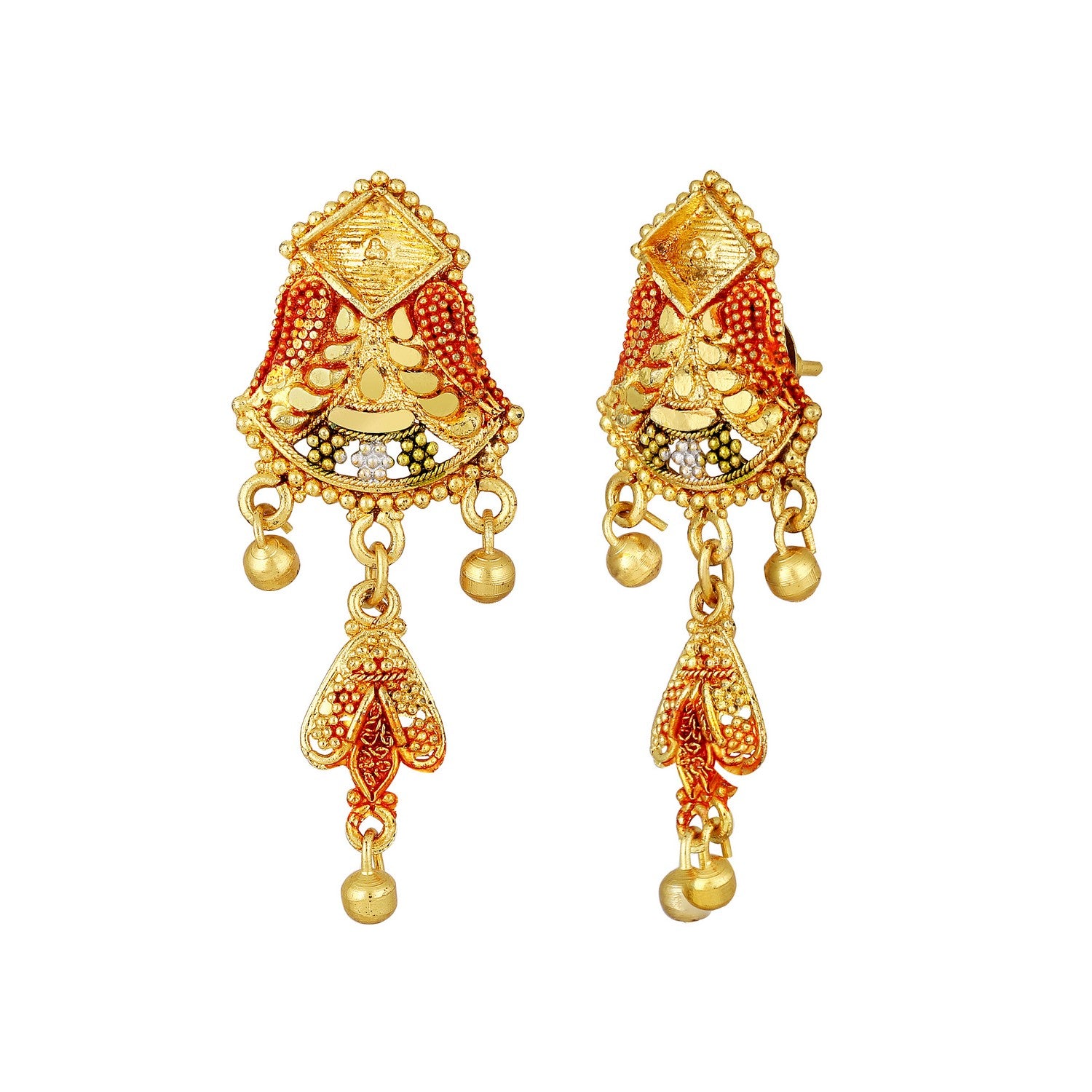 Jazz And Sizzle 22K Gold Plated Golden Beads & Pearl Drops Radha Krishna Temple Jewellery Set (Copy)