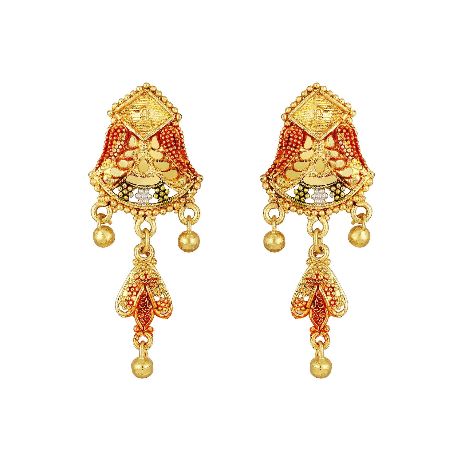 Jazz And Sizzle 22K Gold Plated Golden Beads & Pearl Drops Radha Krishna Temple Jewellery Set (Copy)