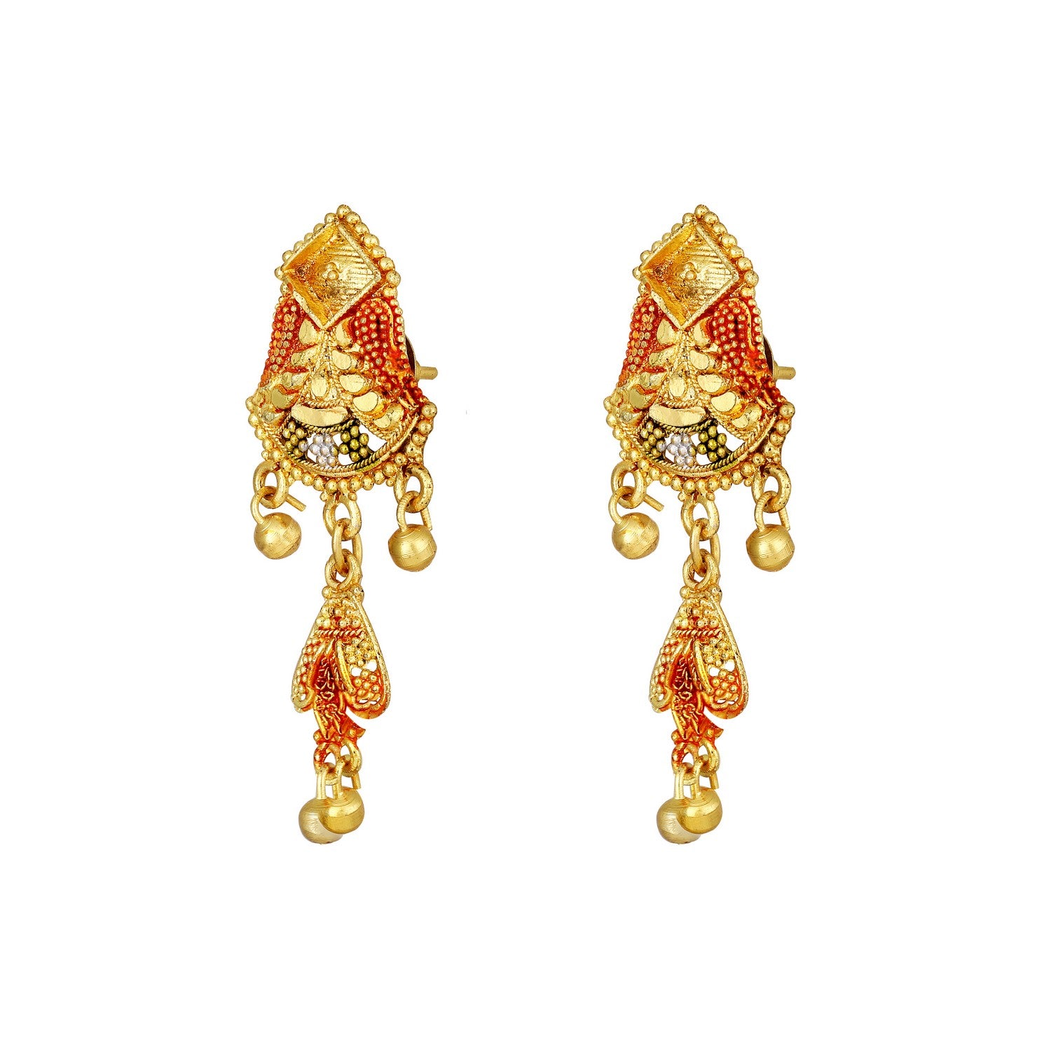 Jazz And Sizzle 22K Gold Plated Golden Beads & Pearl Drops Radha Krishna Temple Jewellery Set (Copy)