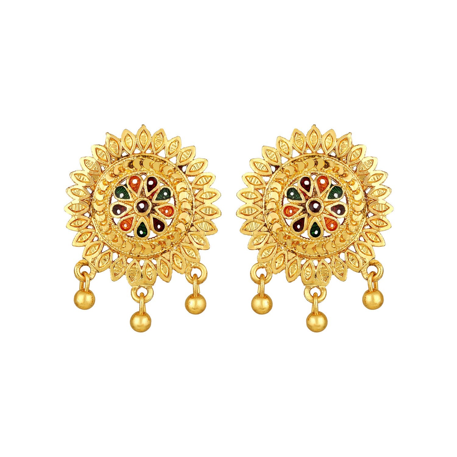 Jazz And Sizzle 22K Gold Plated Golden Beads & Pearl Drops Radha Krishna Temple Jewellery Set (Copy) (Copy)